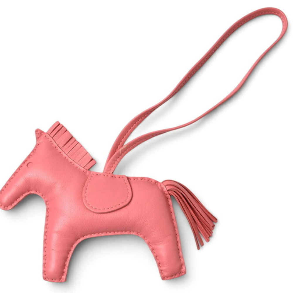 Hermes bag charm, HERMES Rodeo charm MM, Horse, Rose
